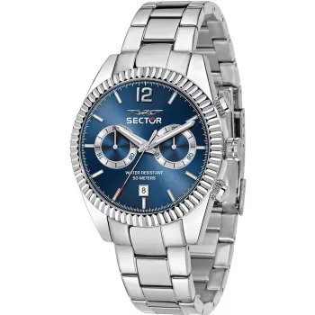 SECTOR MAN R3253240006 41 mm Quartz Watch Stainless Steel Black Dial Silver Strap
