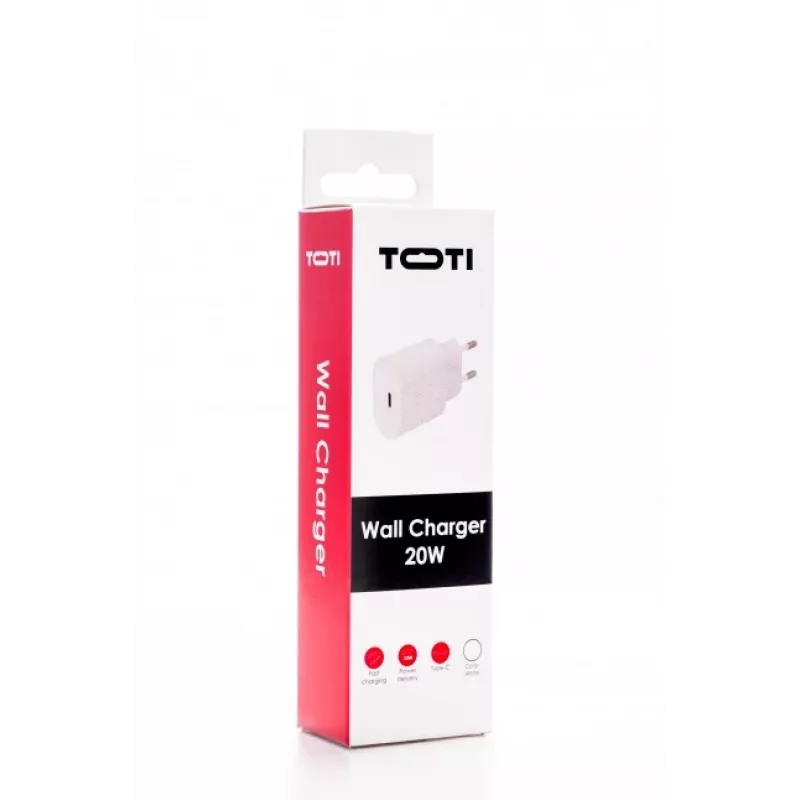 SEEK TOTI 20W USB-C PD Portable Wall Fast Charger, White
