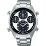 SEIKO SFJ001P1 Men's Solar Quartz Chronograph Watch 42mm Stainless Steel