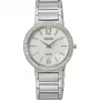 SEIKO SUP467P1 Women's Solar Quartz Watch 30.5mm Stainless Steel Silver Mother of Pearl Diamond