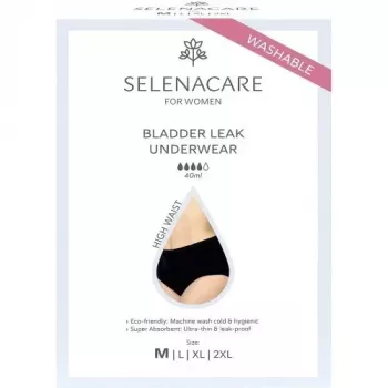 Selenacare Bladderleak Underwear High Waist / M - Reusable Incontinence Underwear, Black, 1 Pack