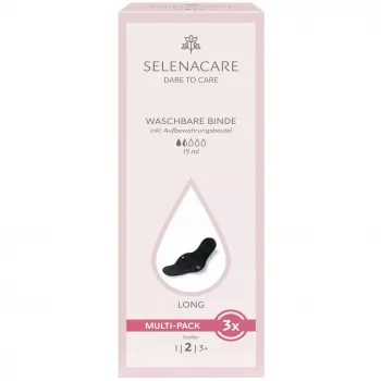 Selenacare Washable Pads (3-Pack) - Reusable Menstrual Pads for Regular Flow, Soft Bamboo Charcoal Fabric, Waterproof PUL, Machine Washable, Oeko-Tex Certified