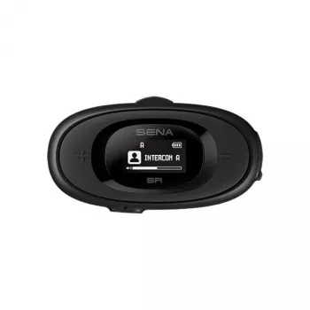 SENA 5R Motorcycle Bluetooth Communication System Dual Pack, A20 Based, Black, 2-Way Intercom, 700 m Range, 40 mm Speakers, Advanced Noise Control, USB-C, 16 h Talk Time