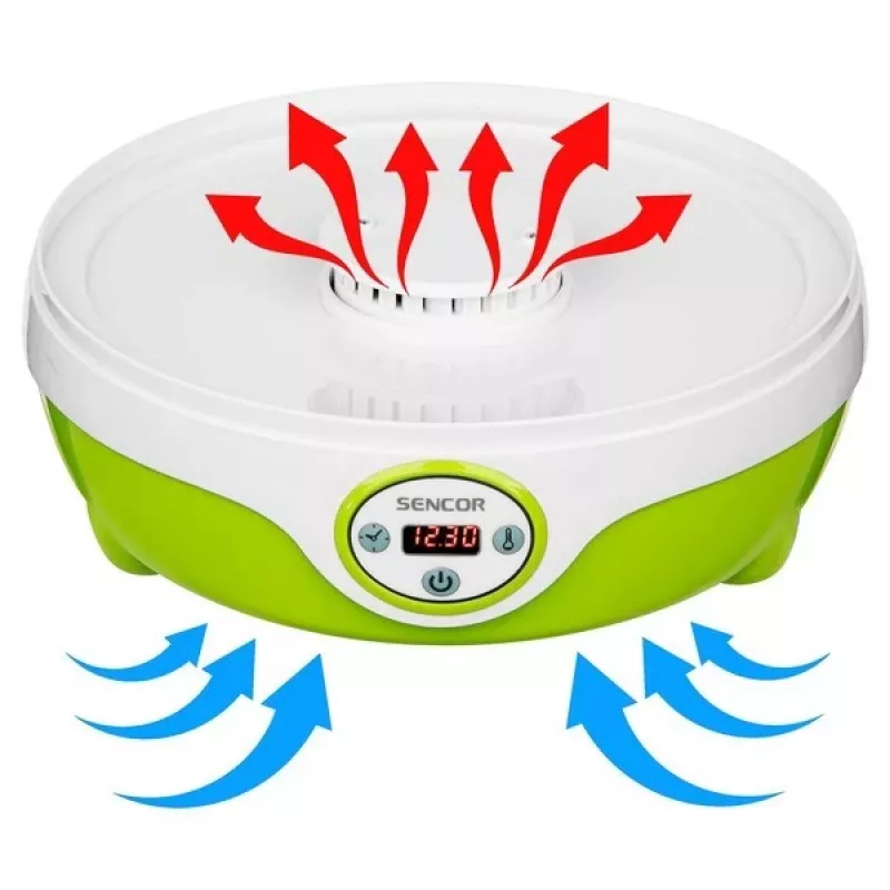 Sencor SFD 851GR Food Dehydrator, 240 W, 25.5 cm Sieve Diameter, 35-70°C, Green