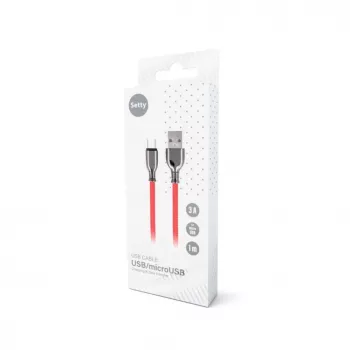 Setty USB-A to Micro-USB Cable 1.0 m 3A Fast Charging Red FC-M