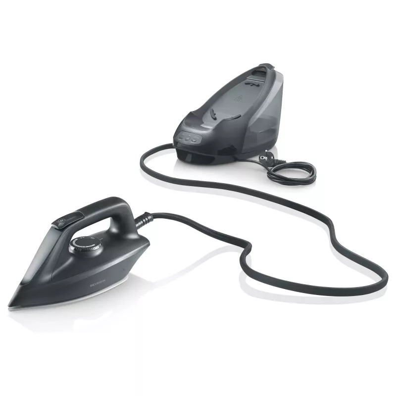 Severin BA 3192 Steam Ironing Station – 2400W, 5.5 bar, Ceramic Soleplate, Matt Black