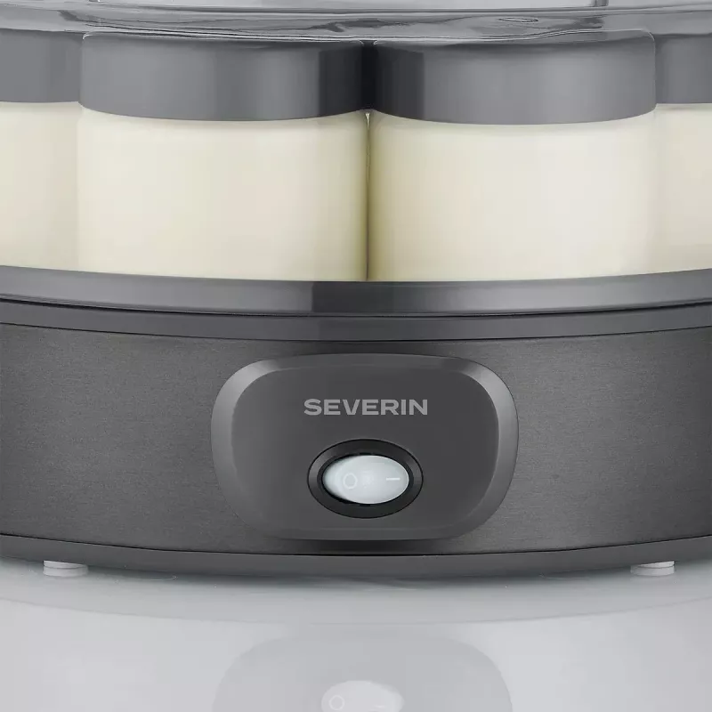 Severin JG 3510 Yoghurt Maker, 7 x 150 ml Glass Jars, 13 W, White