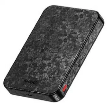 SHARGE CarbonMag 10K Wireless Power Bank, 10,000mAh, Qi2 15W, USB-C 20W, Black YDD-SG-C2TXWCX-HEI