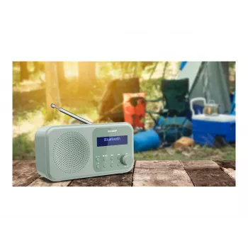 Sharp Tokyo DR-P420(GN) Portable DAB+/FM Radio, Bluetooth 5.3, Aquamarine Green