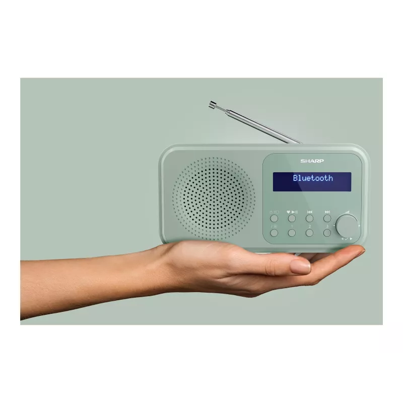 Sharp Tokyo DR-P420(GN) Portable DAB+/FM Radio, Bluetooth 5.3, Aquamarine Green