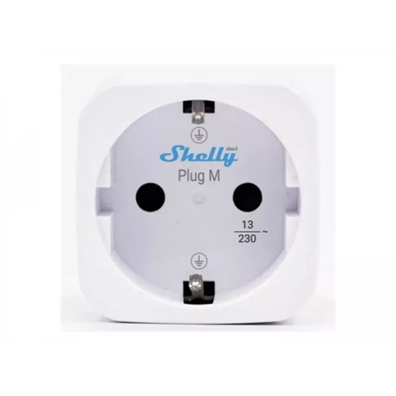 Shelly Plug M Gen3 White 4-Pack Energy Monitoring Smart Plug, 13A, Wi-Fi & Bluetooth