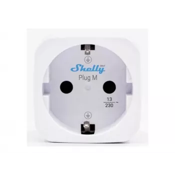 Shelly Plug M Gen3 White – Smart Plug with Energy Monitoring, 13A, WiFi & Bluetooth, Schuko