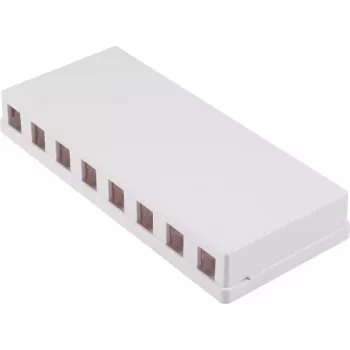 SHIVERPEAKS 8-Port Keystone Surface Mount Box, White BS08-10119