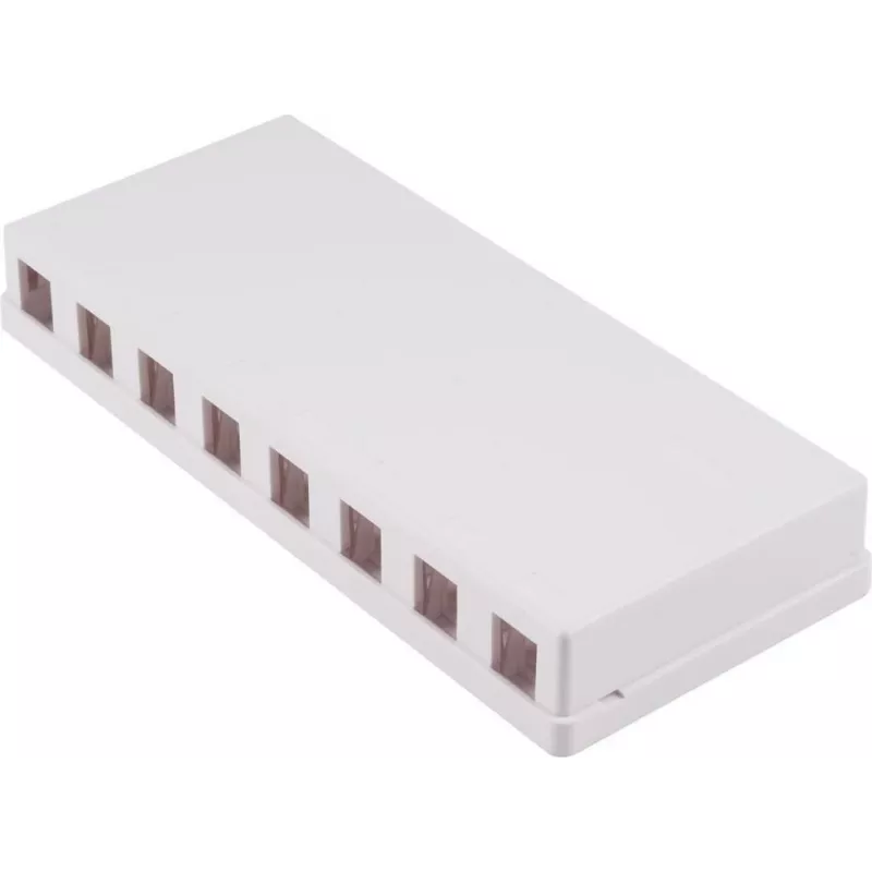 SHIVERPEAKS 8-Port Keystone Surface Mount Box, White BS08-10119