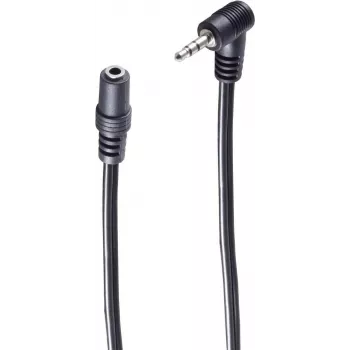 SHIVERPEAKS BASIC-S 2.5mm Angled Jack to 3.5mm Jack Coupler Audio Extension Cable, 0.2m, Black BS30781