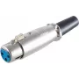 SHIVERPEAKS BASIC-S XLR Female Coupler with Strain Relief, 3-Pin, Nickel-Plated Zinc Diecast, Solder Termination, BS55020