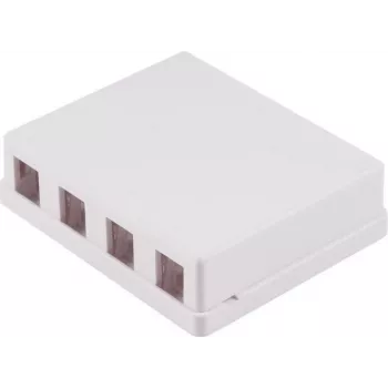 SHIVERPEAKS BS08-10117 Keystone Outlet Box, 4-Port, Surface Mount, White