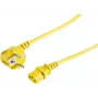 SHIVERPEAKS BS09-05182 Yellow 1.8m CEE 7/7 to IEC C13 Power Cable