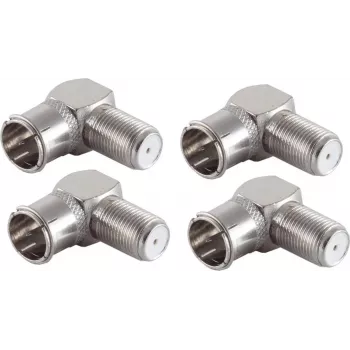 SHIVERPEAKS BS15-300514 5-Pack F-Quick Right-Angle F-Type Adapter, Male to Female, 75 Ohm, Nickel-Plated Brass
