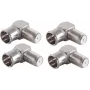 SHIVERPEAKS BS15-300514 5-Pack F-Quick Right-Angle F-Type Adapter, Male to Female, 75 Ohm, Nickel-Plated Brass