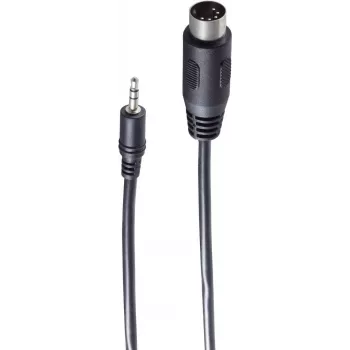 SHIVERPEAKS BS30822 Audio Cable 1.5m 3.5mm to 5-Pin DIN Male Black