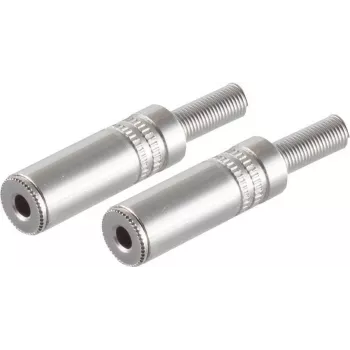 SHIVERPEAKS BS51210-M2 3.5 mm Stereo Jack Plug, Stainless Steel, Solder Termination, Gold Plated