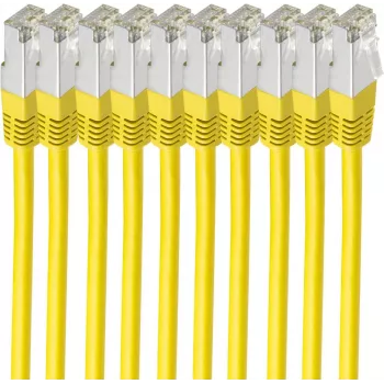 SHIVERPEAKS BS75711-HY-SET-10 Cat6 S/FTP Patch Cable, 1 m, Gold-Plated RJ45, Black