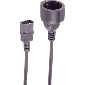SHIVERPEAKS IEC C14 to CEE 7/3 Power Adapter Cable, 1 mm², 0.5 m, Black BS09-07015