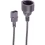 SHIVERPEAKS IEC C14 to CEE 7/3 Schuko Power Adapter Cable, 3m, 1mm², 10A, Black, for UPS BS09-07045