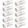 SHIVERPEAKS IEC Male to F Female Adapter Set of 10, 75 Ohm, Nickel-Plated BS85323-SET10