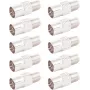 SHIVERPEAKS IEC to F-Type Coaxial Adapter, 10-Pack, 75 Ohm, Nickel-Plated Brass, Female to Female BS85324-SET10