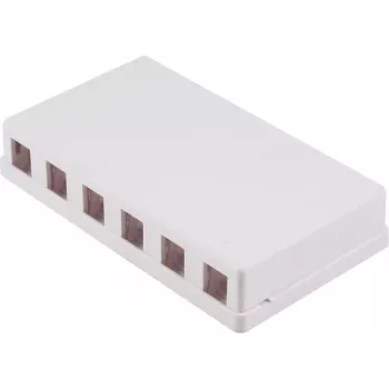 SHIVERPEAKS Keystone Surface Mount Box, 6-Port, White (BS08-10118)