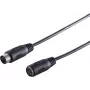 SHIVERPEAKS Premium Audio Cable, 5-Pin DIN Male to 5-Pin DIN Female, 2.5 m, Gold-Plated Contacts, Double Shielded, Black
