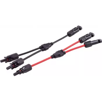 SHIVERPEAKS PV4 T-Adapter Cable Set, 2-to-1, 4 mm², Red/Black, 30 cm (BS02-21022)