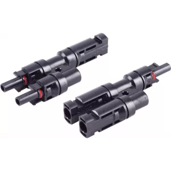 SHIVERPEAKS PV4 T-Adapter Set, 2-to-1 Branch, IP68, 1500V DC, 30A, Black (BS02-21012)