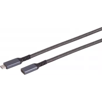 SHIVERPEAKS S-Conn 14-74006 USB-C to USB-C Cable 1m USB 3.2 Gen 2 10Gbps 100W PD Black & White