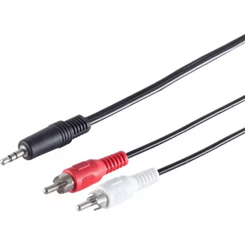 SHIVERPEAKS S-Conn 3.5mm to 2x RCA Audio Cable 2.5m Black Red White (30832-2.5)