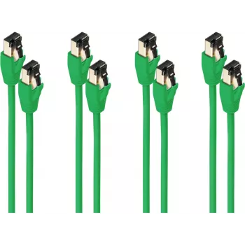 SHIVERPEAKS S/CONN maximum connectivity BASIC-S Cat. 8.1 F/FTP PIMF LSZH Green Patch Cable, 3.0m, 4-Pack (SC08-41043-4)