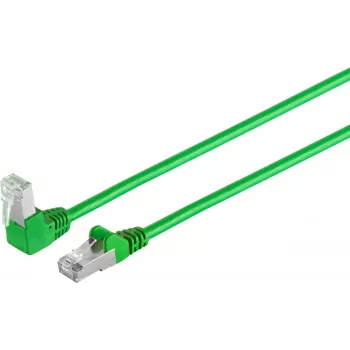 SHIVERPEAKS S/CONN maximum connectivity Cat 6 S/FTP PIMF Network Patch Cable, Angled to Straight, Green, 3.0 m (08-64043)