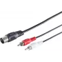 SHIVERPEAKS S/CONN maximum connectivity DIN 5-Pin Male to 2x RCA Male Audio Adapter Cable, 1.5 m, Black 10302