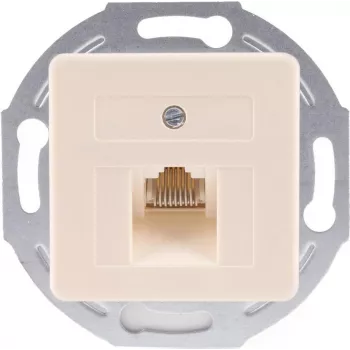 SHIVERPEAKS S/CONN maximum connectivity UAE RJ45 Wall Outlet 1x8 Flush-Mounted with Central Plate and Metal Mounting Ring, Pure White 74221-1-50-UNI