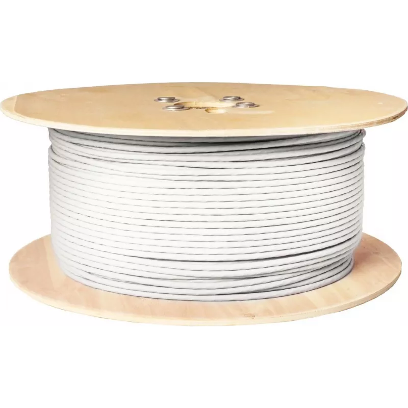 SHIVERPEAKS SAT Coaxial Cable 1.0/4.6, Quad-Shielded, CCS, >110 dB, 500 m, White BS15-40005006