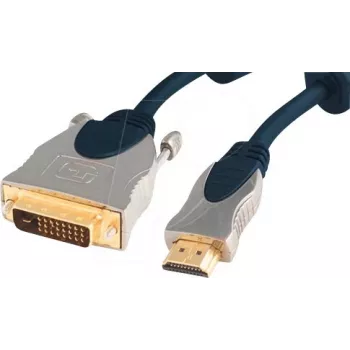 shiverpeaks SP77482 HDMI to DVI-D Cable Adapter, 2 m, Blue & Chrome