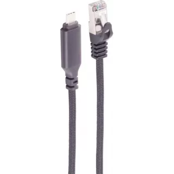 SHIVERPEAKS USB-C to Gigabit Ethernet Adapter Cable, 3m, Aluminium, Black (BS14-51045)