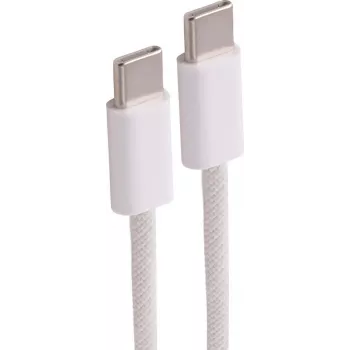 SHIVERPEAKS USB-C to USB-C 2.0 240W PD 3.1 Braided Textile Charging Cable, White, 1.5m (BS14-22156)