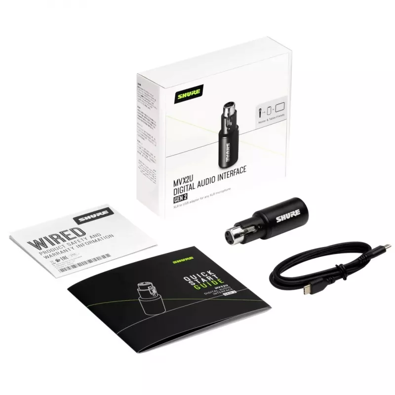 Shure MVX2UG2 Digital Audio Interface XLR to USB