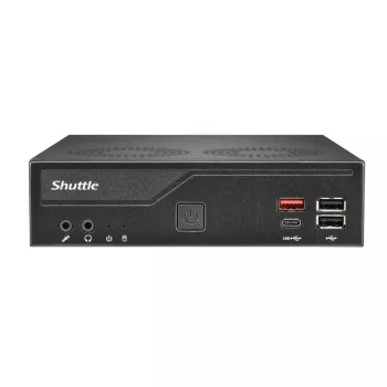Shuttle DH810S Slim PC Barebone, LGA1150, Intel H81, DDR3L, HDMI, DP, M.2, Dual GbE, 8x USB, COM, 24/7