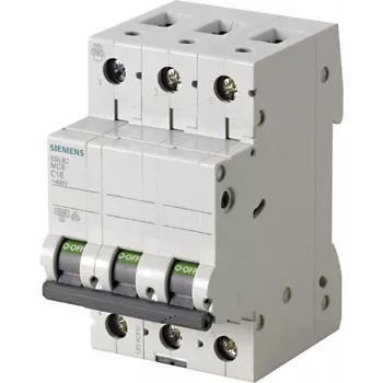 Siemens 5SL6340-7 3-Pole 40 A 400 V C-Curve Miniature Circuit Breaker, 6 kA Breaking Capacity, DIN Rail Mount