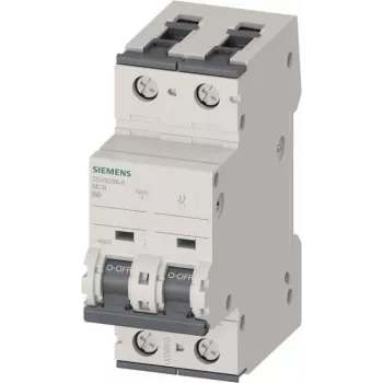 SIEMENS 5SY62066 MCB 2-Pole 6A B-Curve 6kA DIN Rail Circuit Breaker