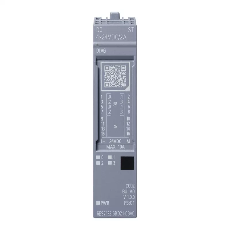 SIEMENS SIMATIC ET 200SP Digital Output Module DQ 4x24VDC/2A ST (6ES7132-6BD21-0BA0)